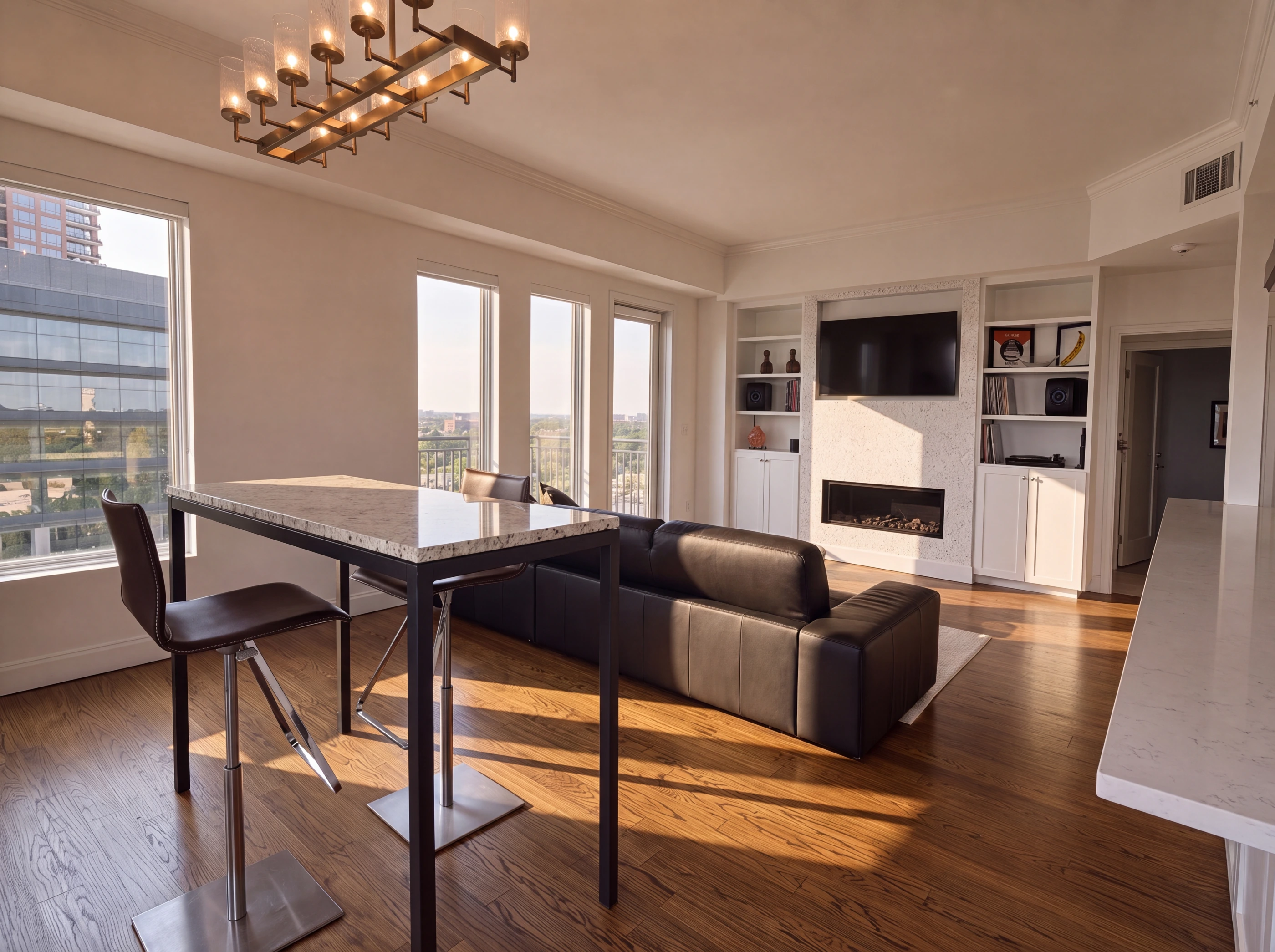 Living room looking toward the balcony