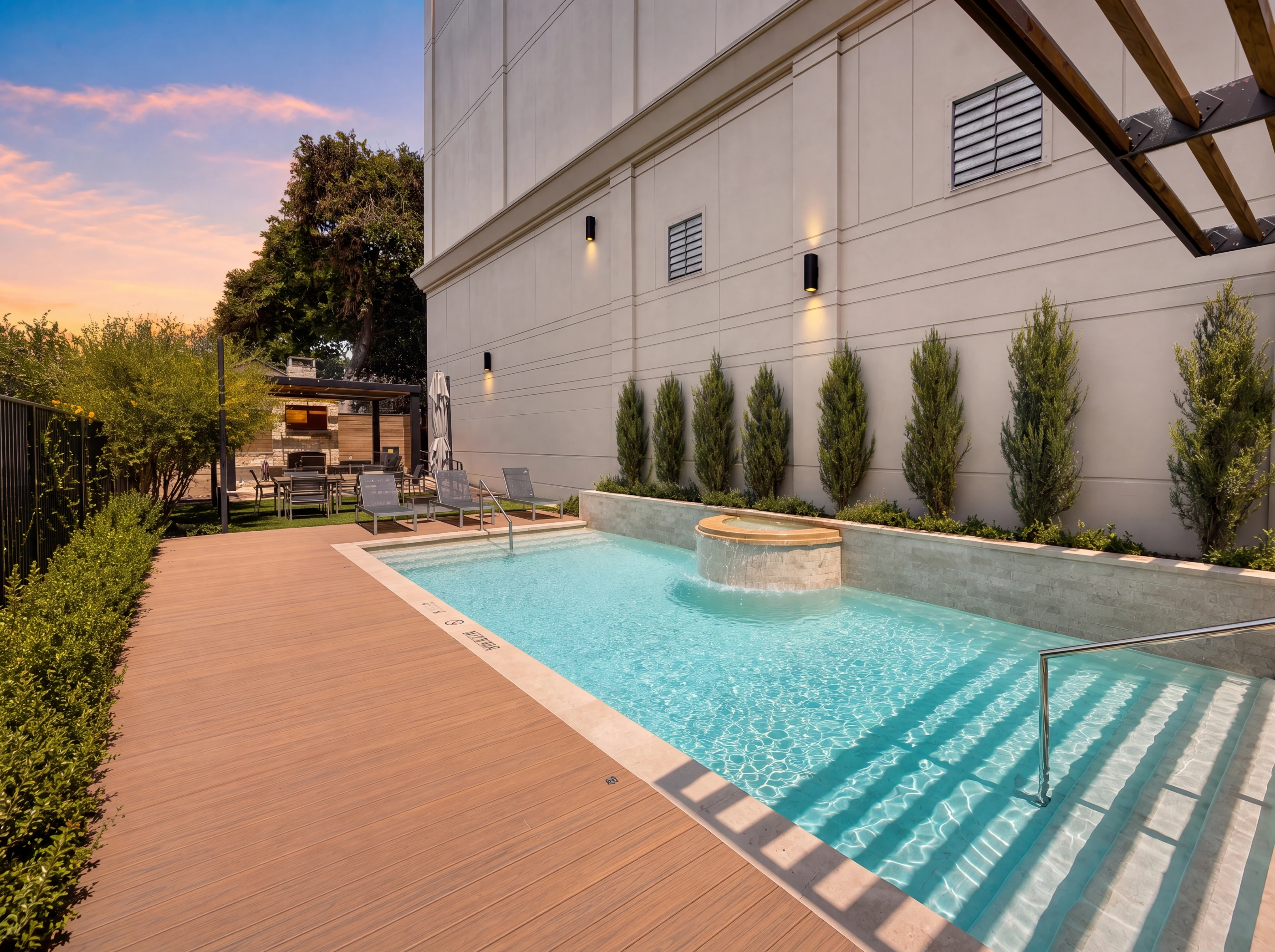 Pool and courtyard